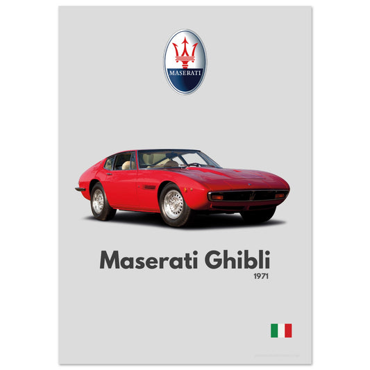 Maserati Ghibli Poster - Minimalist Collection