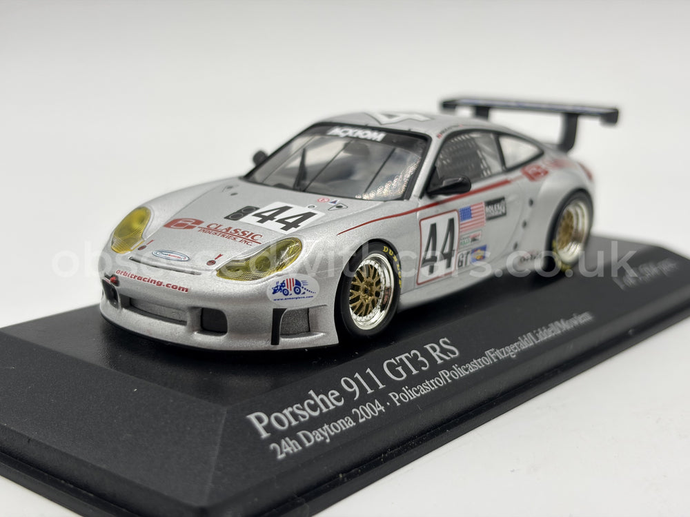 1/43 2004 Porsche 911 GT3 RS - 24h Daytona - Policastro / Policastro Jr / Fitzgerald / Liddell / Mowlem - Minichamps | Model Car