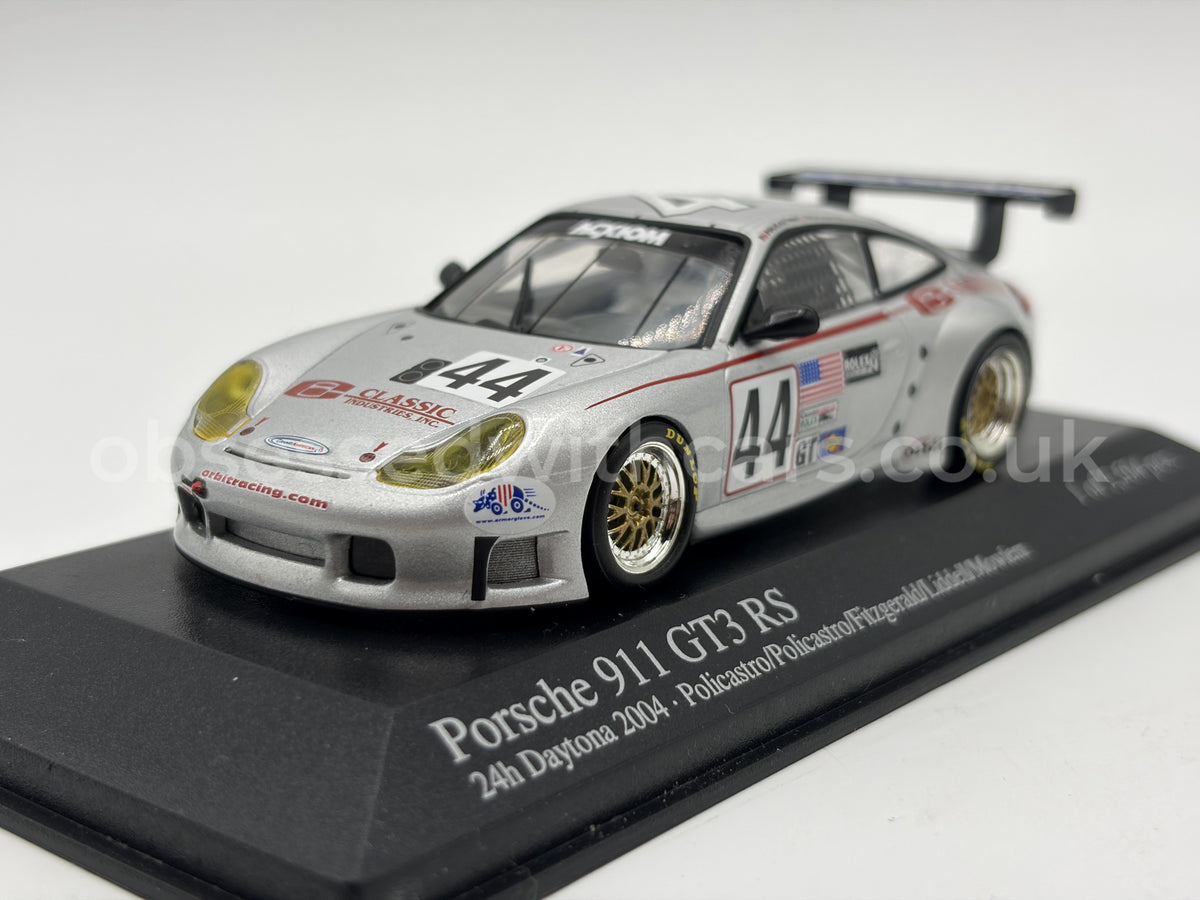 1/43 2004 Porsche 911 GT3 RS - 24h Daytona - Policastro / Policastro Jr / Fitzgerald / Liddell / Mowlem - Minichamps | Model Car