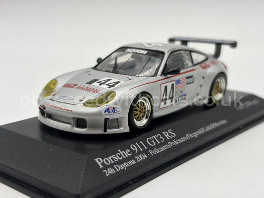 1/43 2004 Porsche 911 GT3 RS - 24h Daytona - Policastro / Policastro Jr / Fitzgerald / Liddell / Mowlem - Minichamps | Model Car