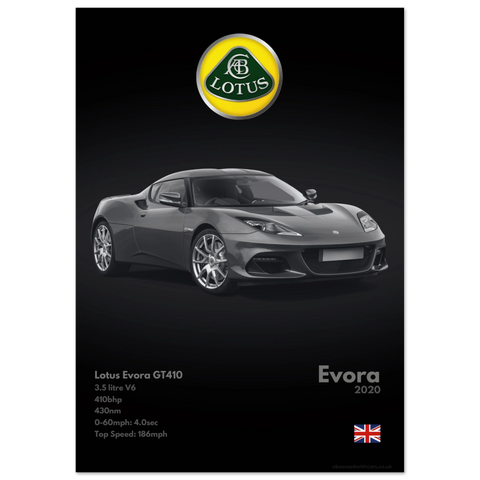 485 Lotus Evora GT410 Poster - Monochrome Collection