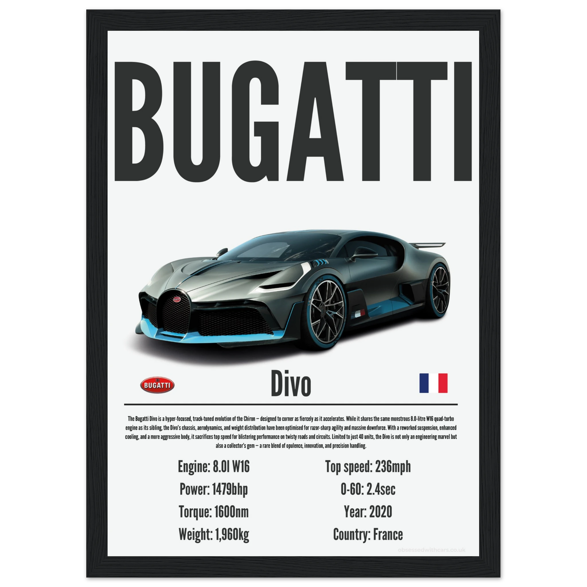 Bugatti Divo Poster - Precision Collection