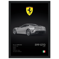 200 Ferrari 599 GTO Poster - Monochrome Collection