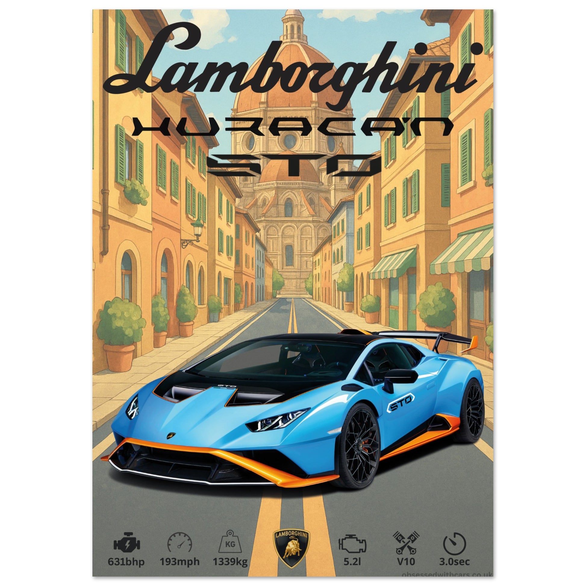 Lamborghini Huracan STO Poster - Abstract Collection