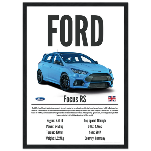 Ford Focus RS Poster - Precision Collection