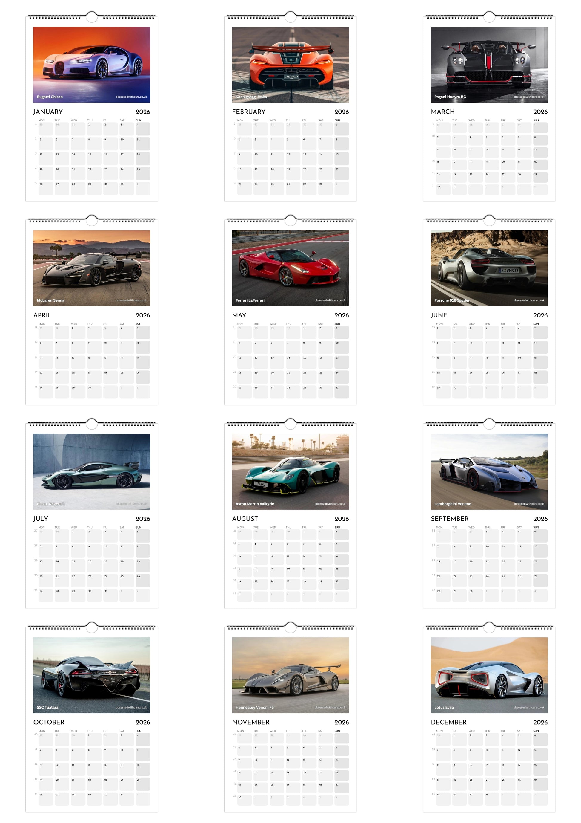 Hypercars Calendar 2026