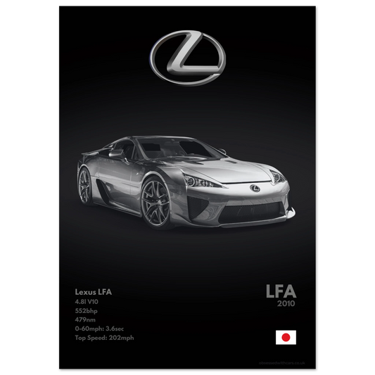 Lexus LFA Poster - Monochrome Collection