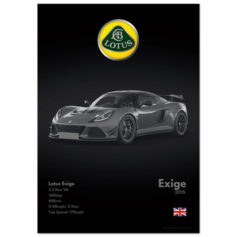 070 Lotus Exige Poster - Monochrome Collection