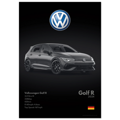 161 Volkswagen Golf R Poster - Monochrome Collection