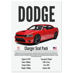 374 Dodge Charger Scat Pack Poster - Precision Collection