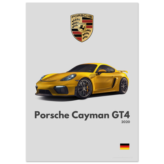 Porsche 718 Cayman GT4 Poster - Minimalist Collection