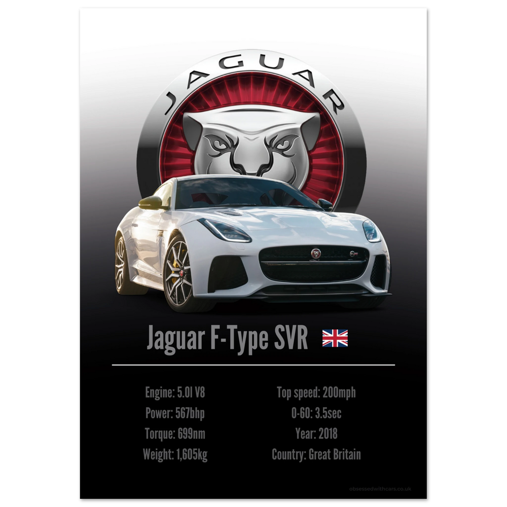 181 Jaguar F-Type SVR Poster - Accent Collection