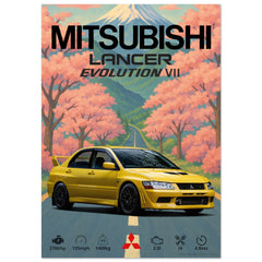 032 Mitsubishi Evo VII Poster - Abstract Collection