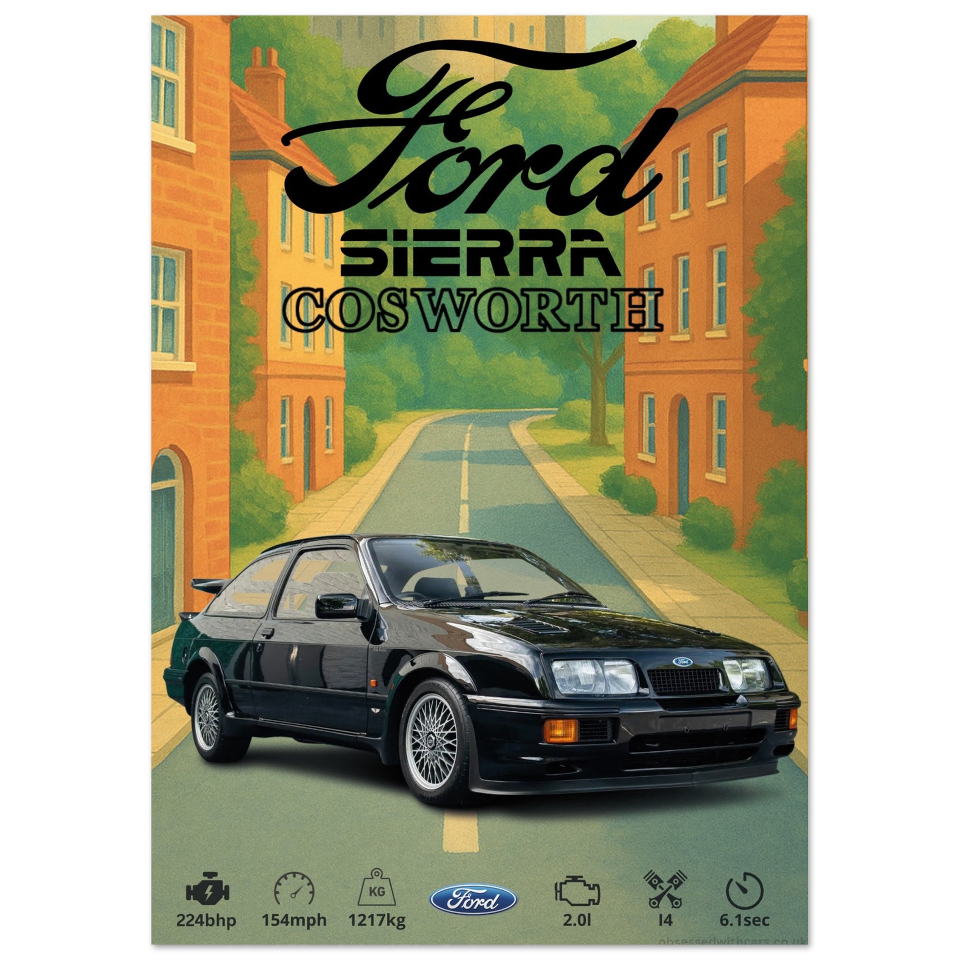 Ford Sierra Cosworth RS Poster - Abstract Collection
