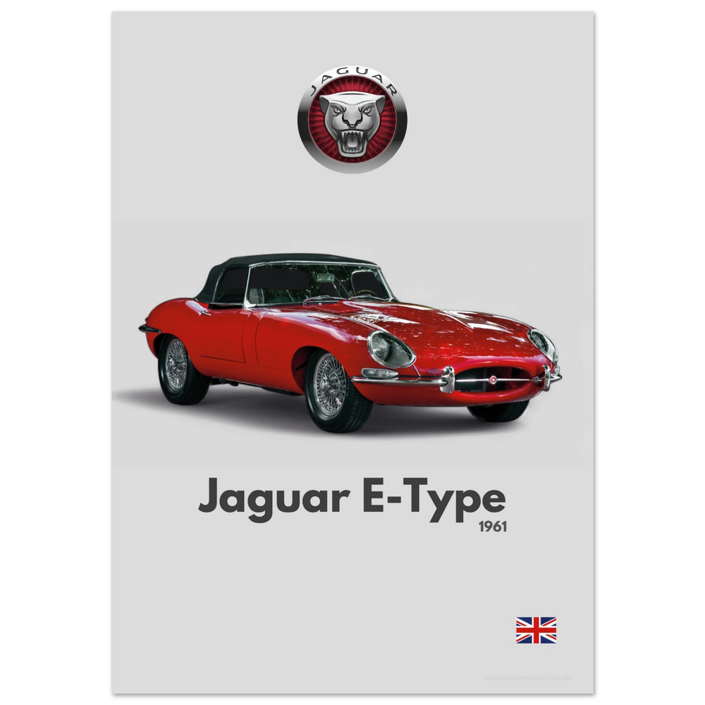 410 Jaguar E-Type Poster - Minimalist Collection