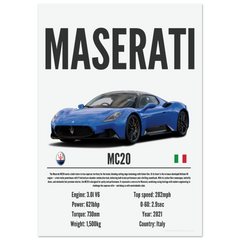 248 Maserati MC20 Poster - Precision Collection
