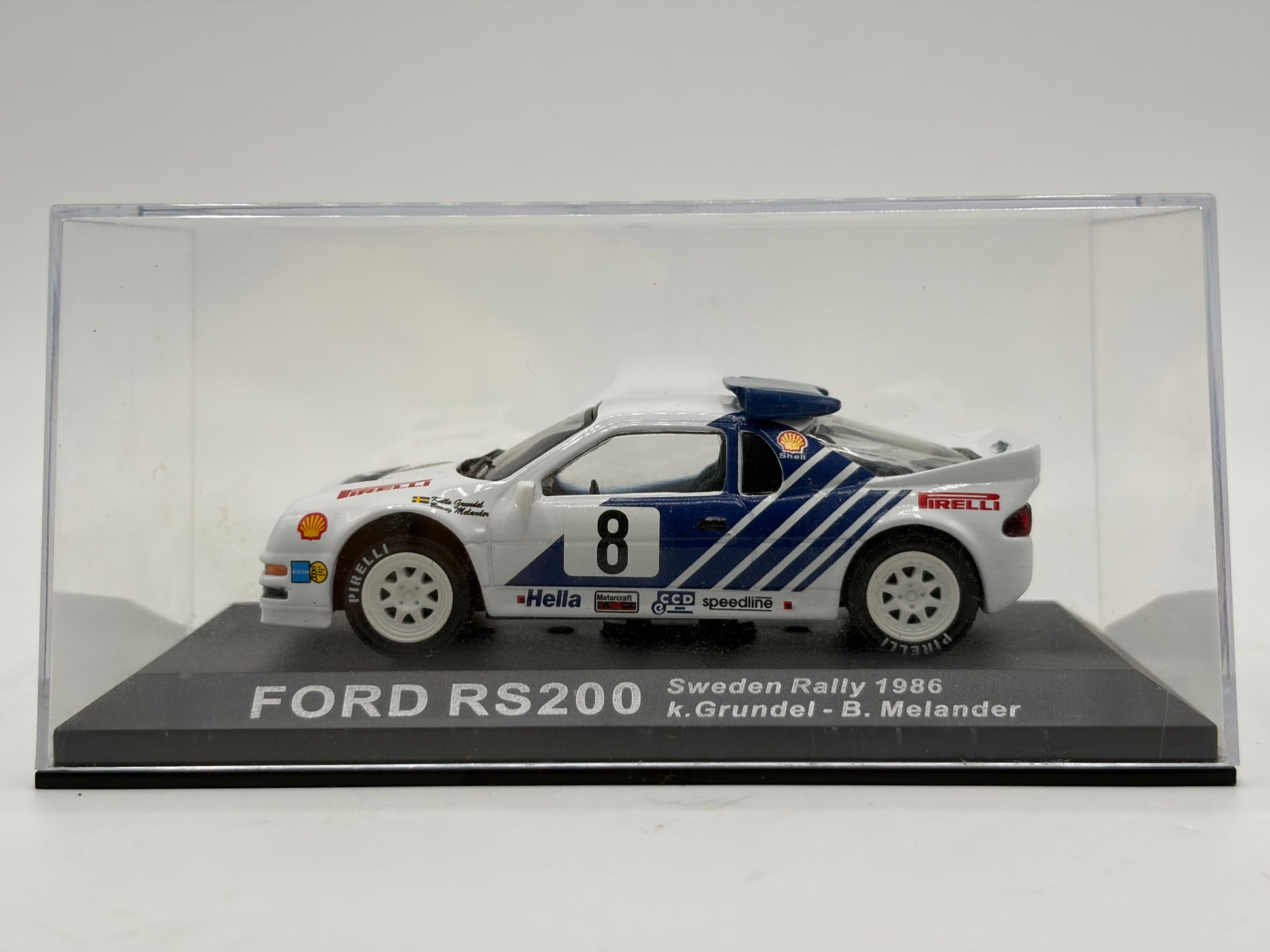 1/43 1986 Ford RS200 - Sweden Rally - Grundel / Melander | Model Rally Car