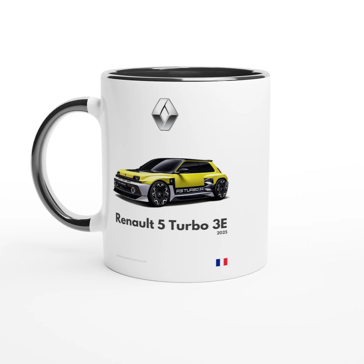 Mug Céramique Blanc Renault R5 - 330 Ml - Objet Collection Ou Cadeau Fan De Voitures