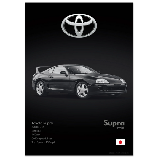 Toyota Supra Poster - Monochrome Collection
