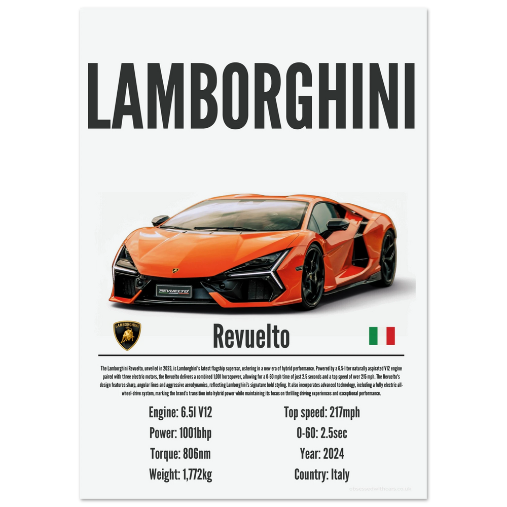 010 Lamborghini Revuelto Poster - Precision Collection