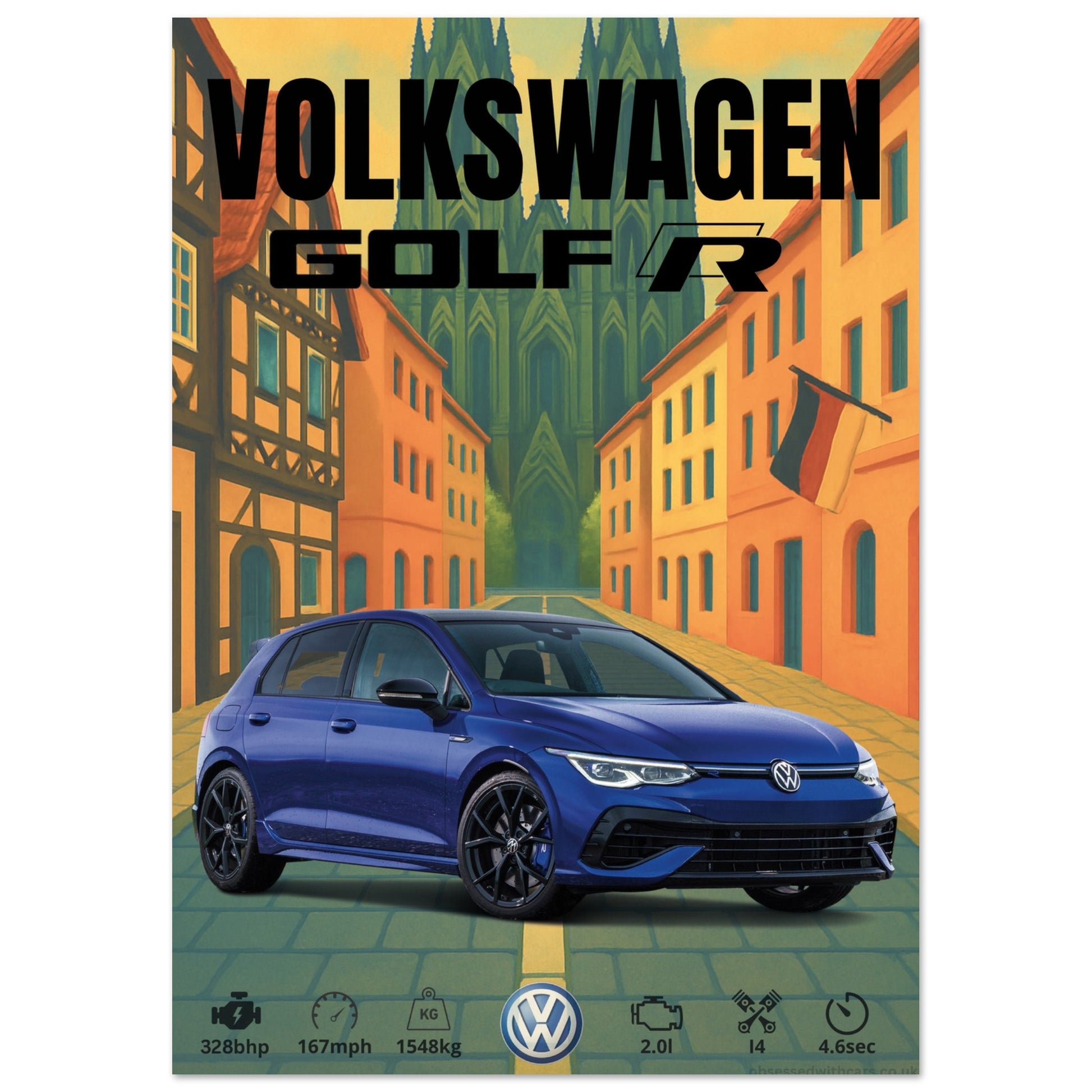 Volkswagen Golf R Poster - Abstract Collection