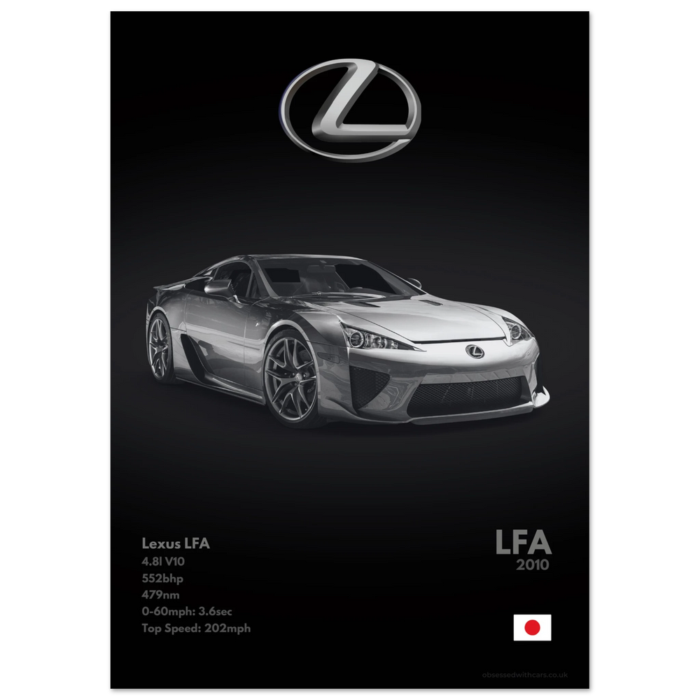 060 Lexus LFA Poster - Monochrome Collection