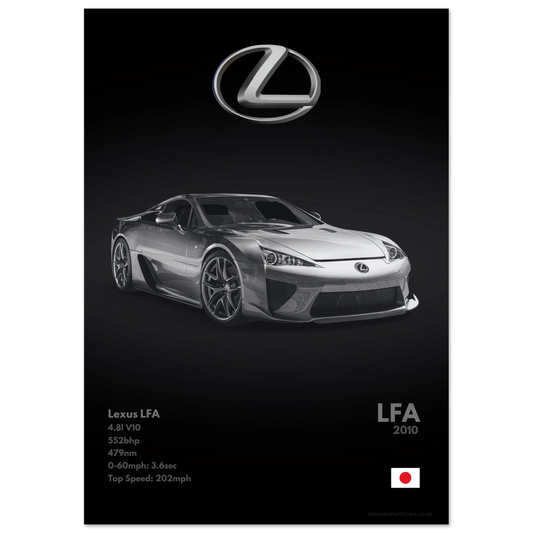 Lexus LFA Poster - Monochrome Collection