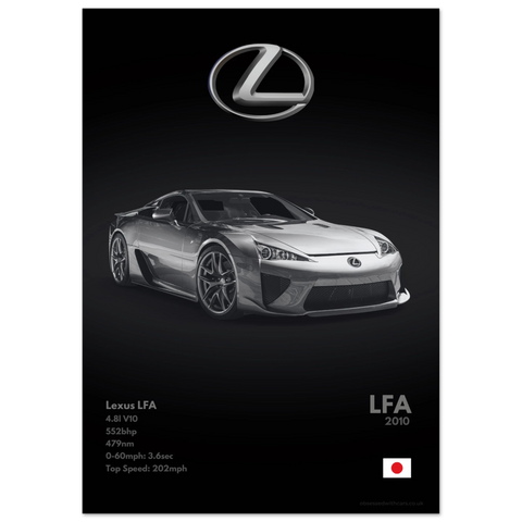 060 Lexus LFA Poster - Monochrome Collection