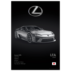 060 Lexus LFA Poster - Monochrome Collection