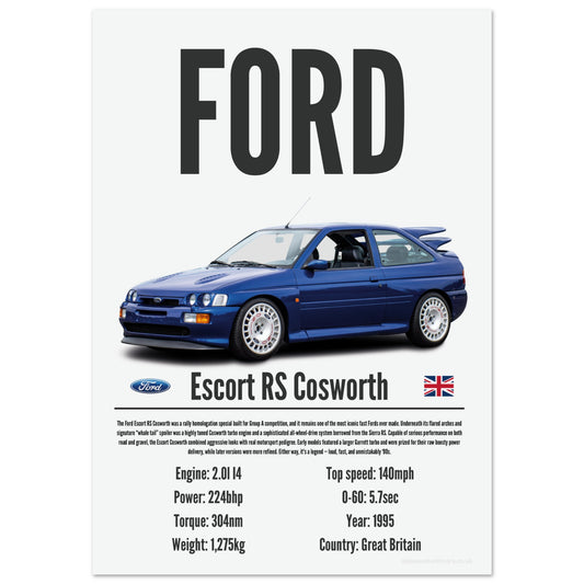 Ford Escort RS Cosworth Poster - Precision Collection