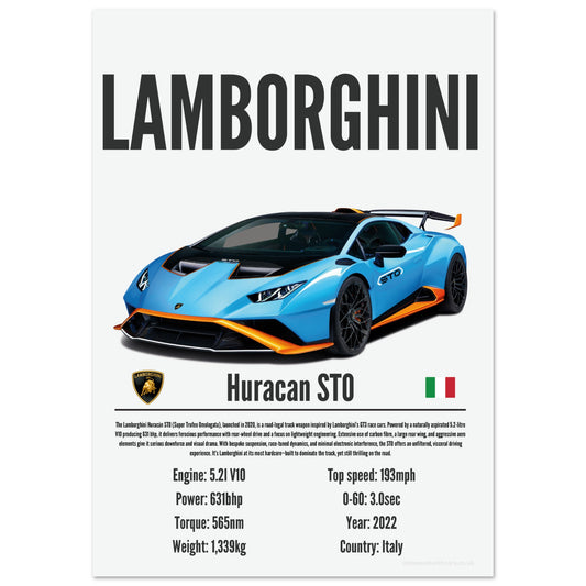Lamborghini Huracan STO Poster - Precision Collection