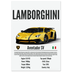 050 Lamborghini Aventador SV Poster - Precision Collection