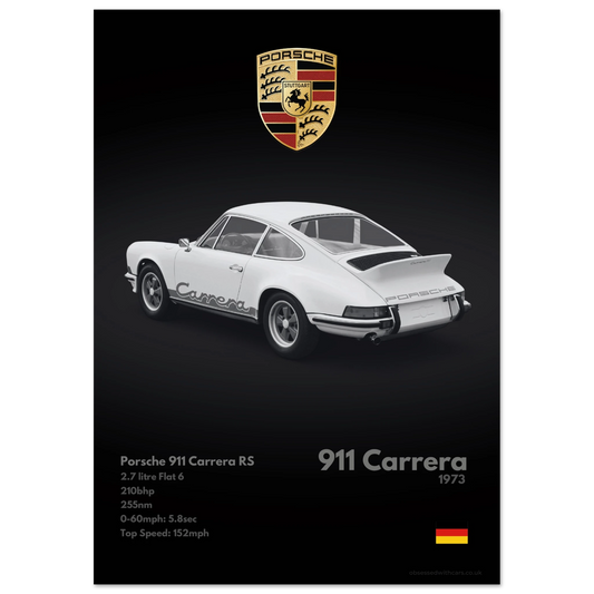 Porsche 911 Carrera Poster - Monochrome Collection
