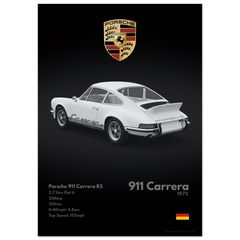 210 Porsche 911 Carrera Poster - Monochrome Collection