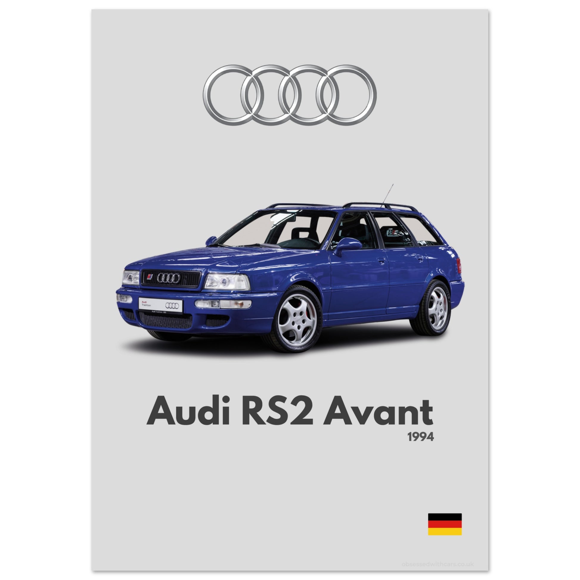 Audi RS2 Avant Poster - Minimalist Collection