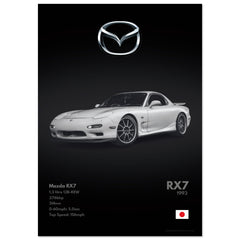 304 Mazda RX7 Poster - Monochrome Collection