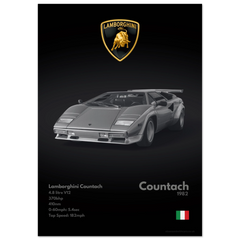 350 Lamborghini Countach Poster - Monochrome Collection