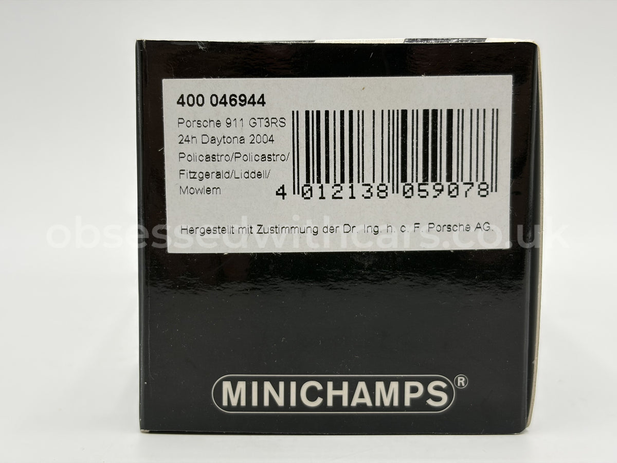 1/43 2004 Porsche 911 GT3 RS - 24h Daytona - Policastro / Policastro Jr / Fitzgerald / Liddell / Mowlem - Minichamps | Model Car