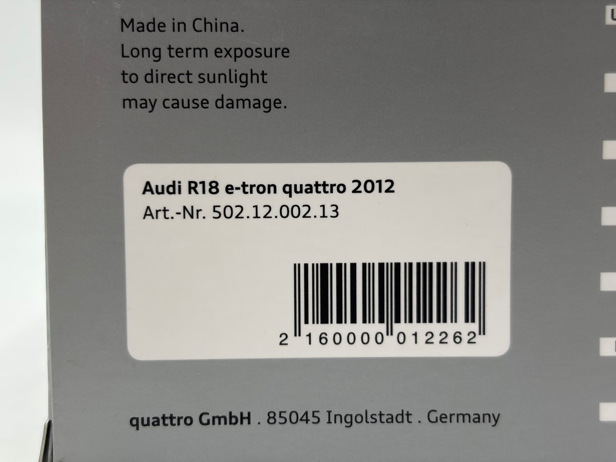 1/43 2012 Audi R18 e-tron Quattro - Fassler / Lotterer / Treluyer | Model Le Mans Car