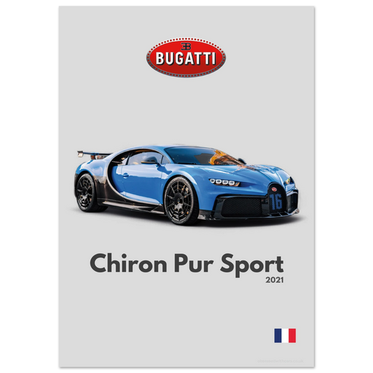 Bugatti Chiron Pur Sport Poster - Minimalist Collection