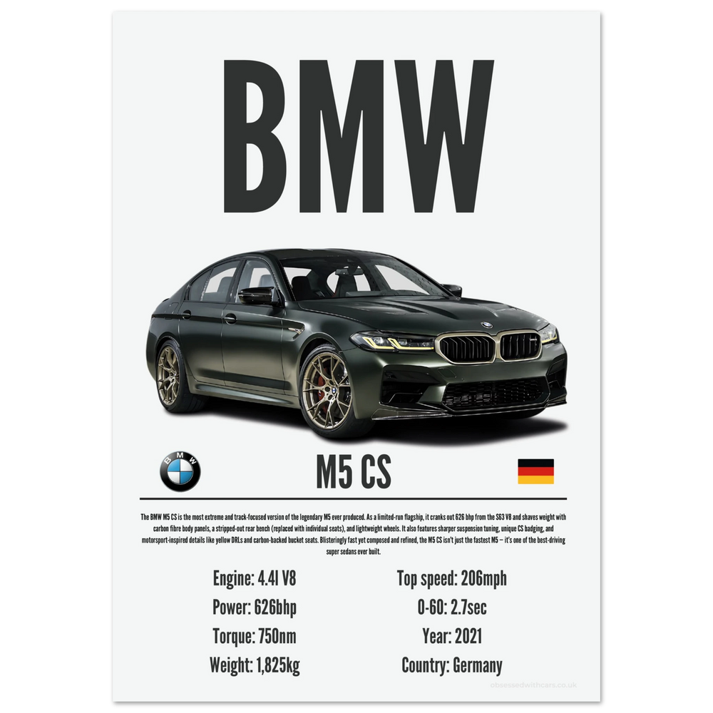 049 BMW M5 CS Poster - Precision Collection