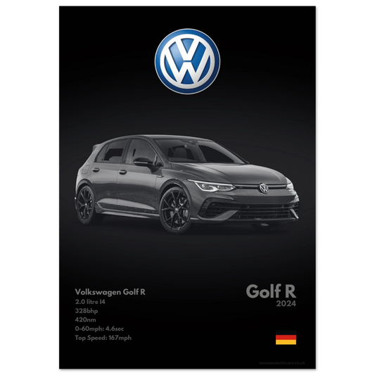 Volkswagen Golf R Poster - Monochrome Collection