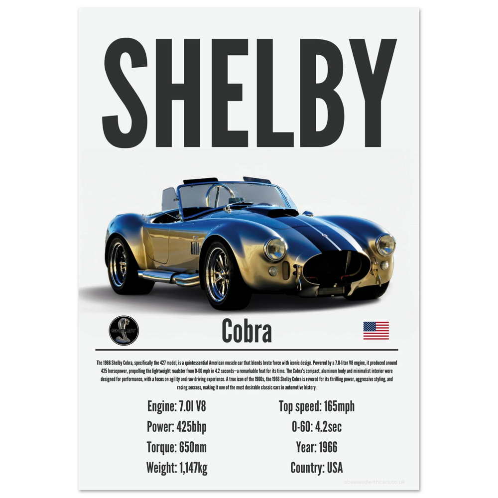 380 Shelby Cobra Poster - Precision Collection