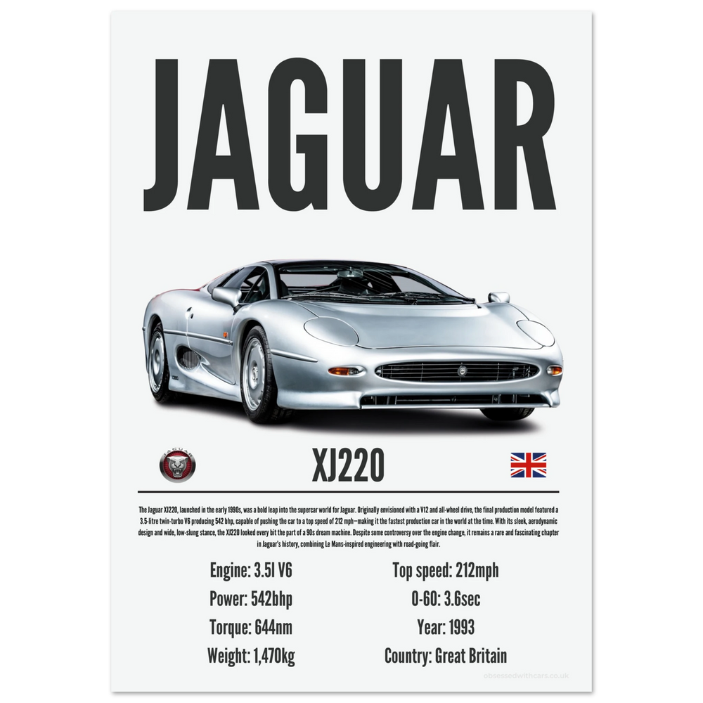 241 Jaguar XJ220 Poster - Precision Collection