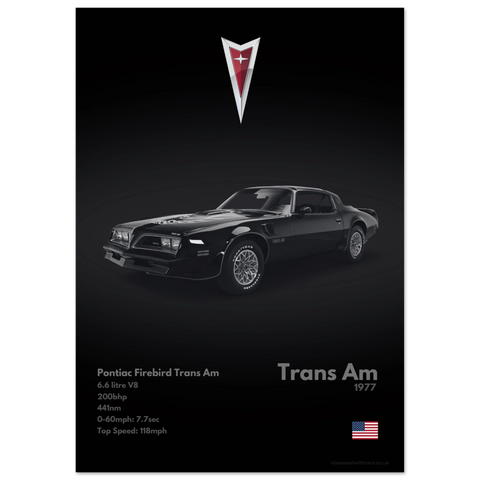 290 Pontiac Firebird Trans Am Poster - Monochrome Collection