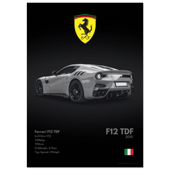 040 Ferrari F12 TDF Poster - Monochrome Collection