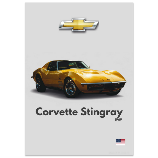Corvette Stingray Poster - Minimalist Collection