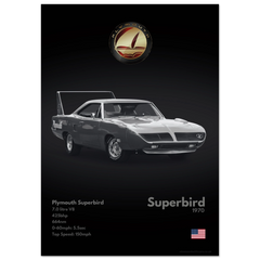 330 Plymouth Superbird Poster - Monochrome Collection