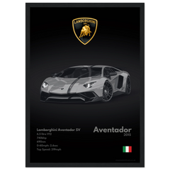 050 Lamborghini Aventador SV Poster - Monochrome Collection