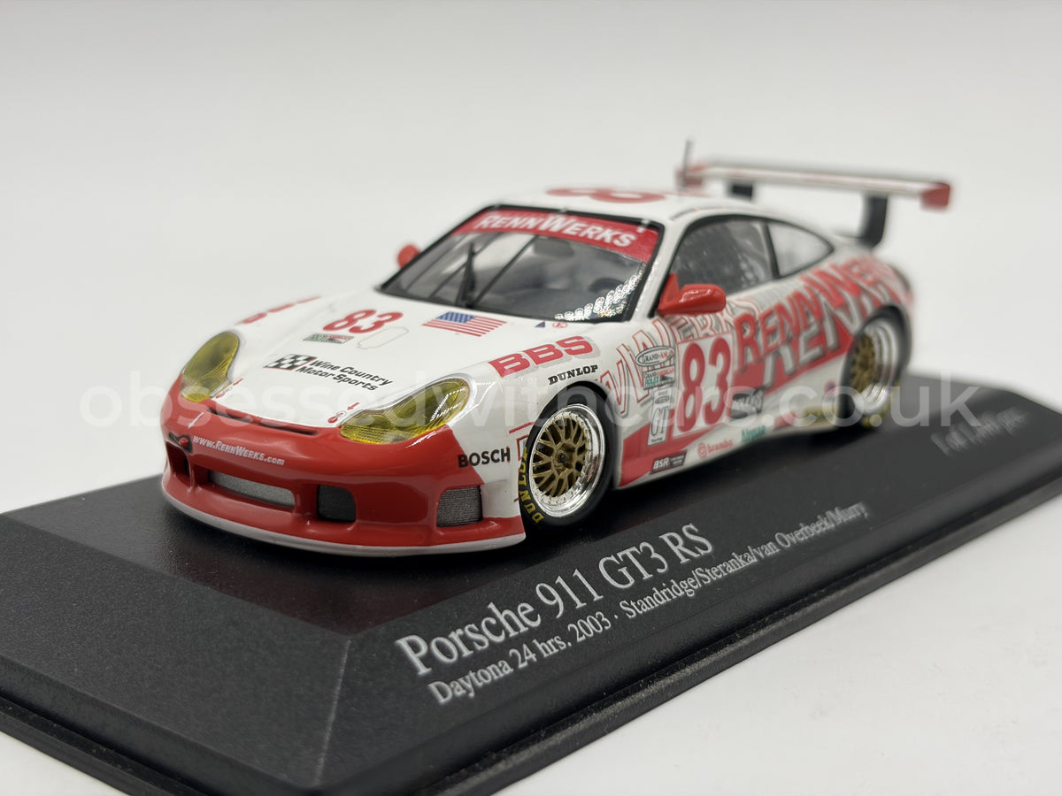 1/43 2003 Porsche 911 GT3 RS - 24h Daytona - Standridge / Steranka / van Overbeek / Murry - Minichamps | Model Car
